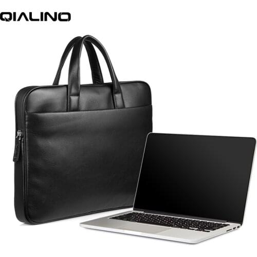 QIALINO Genuine Leather Bags for Coumpter Laptop Bag Waterproof Zipper Case Cover Pouch For 16 inch Macbook Air Pro Retina
