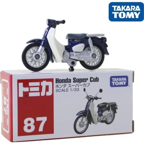 TAKARA TOMY Japan 87 Super Cub Motorcycle Alloy Car Model Kids Toy Car Christmas Gift