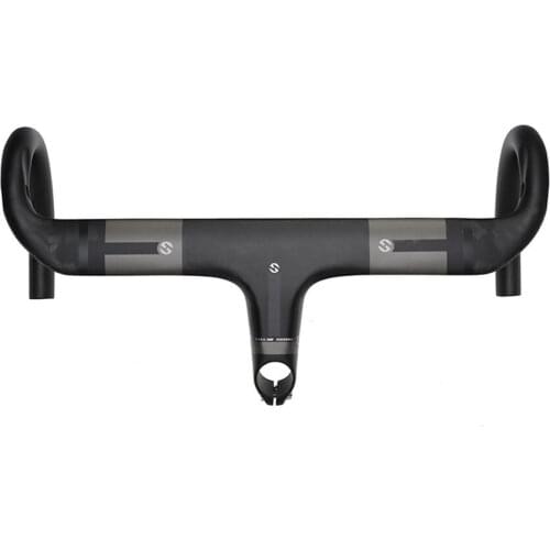 TOSEEK Full Carbon Fiber Road Bike Drop Bar Ultralight Handlebar Integrated Bent Bar 95mm Reach 125mm Drop 400mm 420mm 440mm