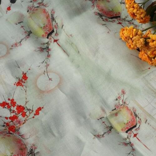 High Quality Natural Pure Ramie Linens Cloth Fabric Summer Thin Chinese Style Robe Dress Tissu Diy Sewing Dl