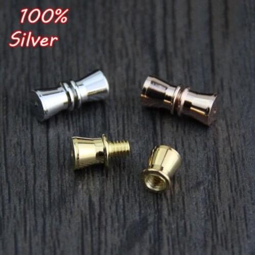 Manual 925 Sterling Silver Color Column Screw DIY Twist Screw Clasp For Bracelet Necklace Jewelry Making Accessories Supply