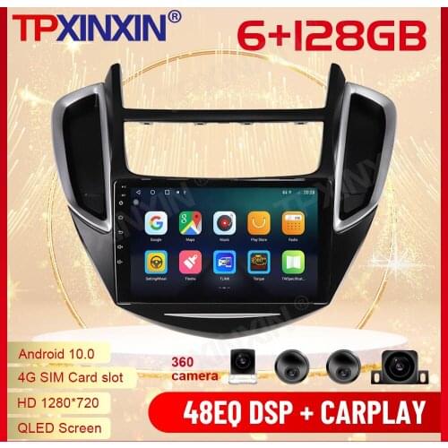 2 Din Carplay Android Radio Receiver Multimedia Stereo For Chevrolet Trax Tracker 2013 2014 2015 2016 2017 2018 GPS BT Head Unit