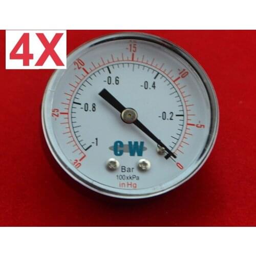4pcs/lot 2" 50mm brass vacuum pressure gauge ,vacuum manometer ,PT1/4" thread