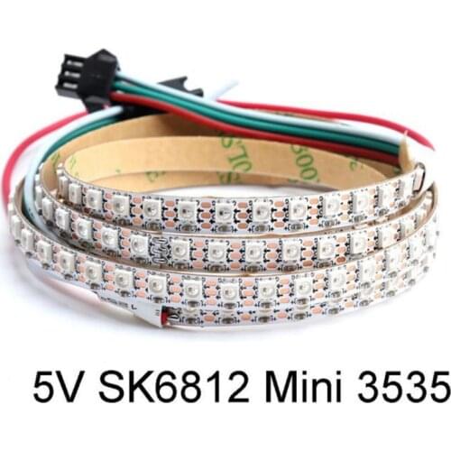 DC5V SK6812 Mini 3535 144leds/M Addressable RGB LED Pixel Strip White/Black PCB