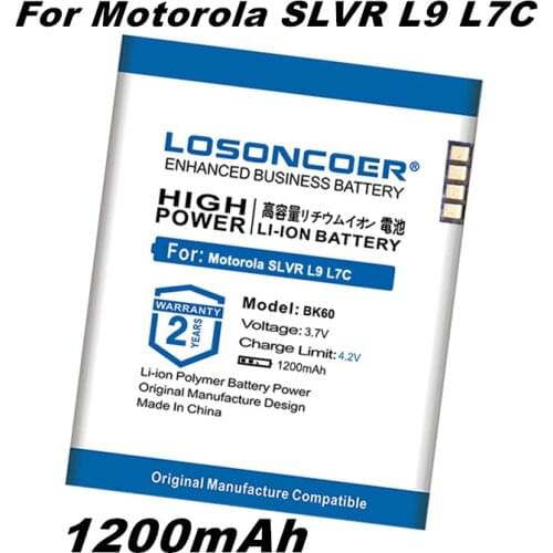 BK60 battery for Motorola SLVR L9 L7C W510 A1800 L71 L72 A1600 E8 EM30 V750 i425e Q700 i290 i296 EX115 EX112 V3 maxx L7e L7i Z6C