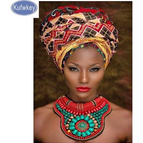 Resin drill All square 5D DIY diamond painting african lady diamond embroidery sale cross-stitch rhinestone mosaic Africa decor