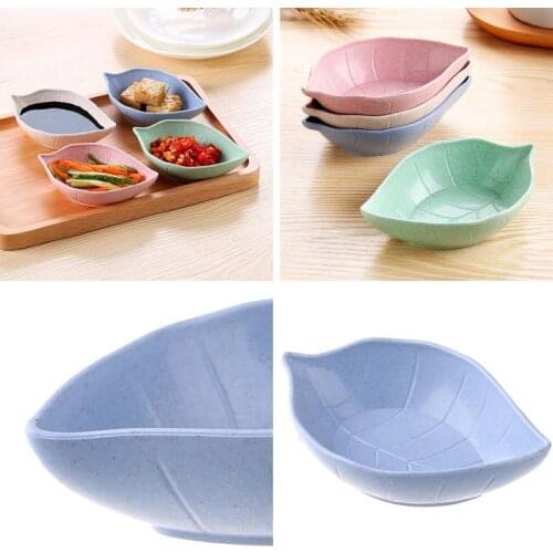 Wheat Straw Leaf Sauce Dish Multifunctional Creative Sauce Dipping Dish Appetizer Plate Small Seasoning Plate Tableware Coxeer