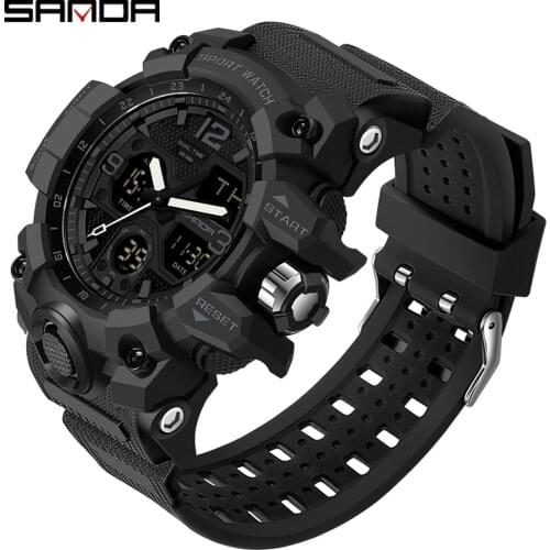 Sanda Outdoor Sports Shockproof Electronic Watch For Men and Women Multifunctional Fashion Trend Waterproof Luminous Watches