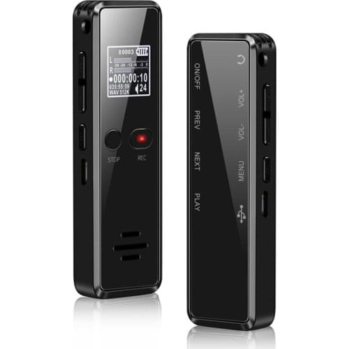 Digital Voice Activated Recorder Dictaphone Long Distance Audio Recording MP3 Player Noise Reduction WAV Record