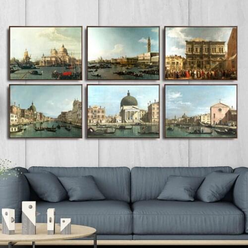 Home Decoration Art Wall Pictures Fro Living Room Poster Print Canvas Paintings Canaletto Venice Architecture