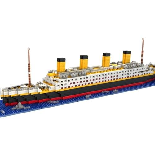1860pcs RMS titanic Model large cruise Ship/boat diy Building Diamond Blocks classics Toy exhibition/collection Gift for kids