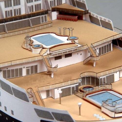 Queen Mary II cruise Ship Paper Model 3D Cubes Paper Level Costa 4 Ship Manual Puzzle Model Cruise Toy DIY Pacifica Papercr D4G5