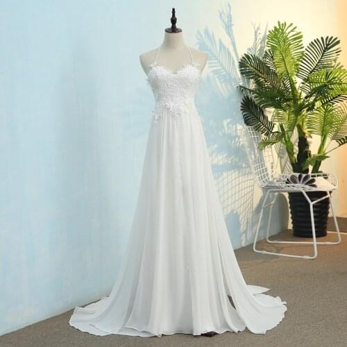 100% real photo Backless Lace Ivory White Wedding Dresses 2019 Vestidos de Noiva Plus Sizes Spaghetti Straps Bridal Gowns