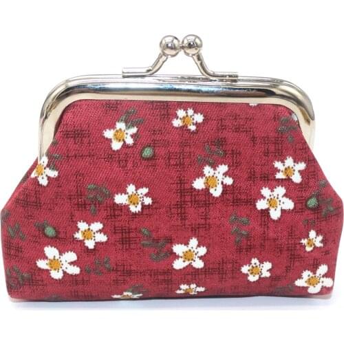 M263 Small Fresh Flower Printed Coin Purse For Women Hasp Cotton Lovely Money Bag Women Girl Gift Wholesale