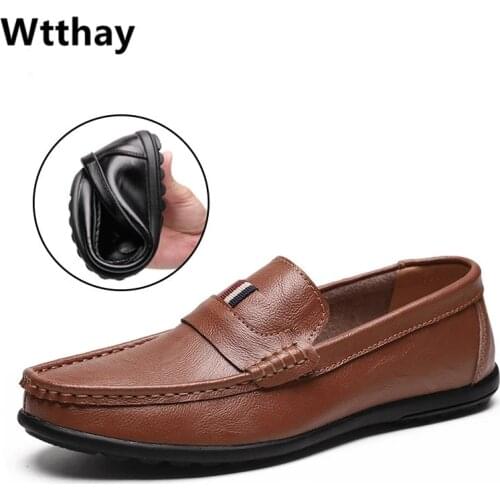 DEKABR Men Loafers Shoes Genuine Leather Luxury Men Shoes Lace-UP Comfortable Loafers Breathable Light Casual Men Driving Shoes