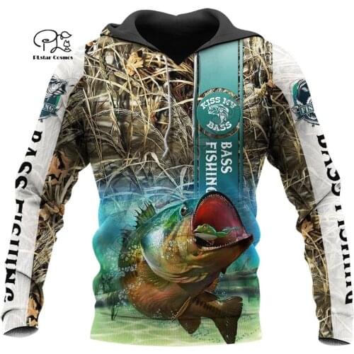 PLstar Cosmos Animal Bass Carp Fishing NewFashion Fisher Tracksuit Pullover 3Dprint Unisex zipper/Hoodies/Sweatshirts/Jacket S14