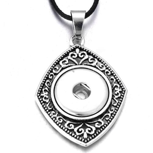 New Vintage Snap Pendant Necklace for Women 18mm Snap Button Jewelry Interchangeable Necklace With Chain Snap Jewelry