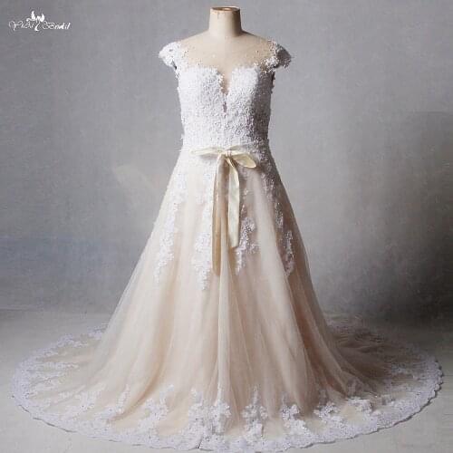 RSW1181 Yiaibridal Real Job Pictures Champagne Inside Detachable Skirt Bruidsjurken Plus Size Vestido De Noiva 2 Em 1