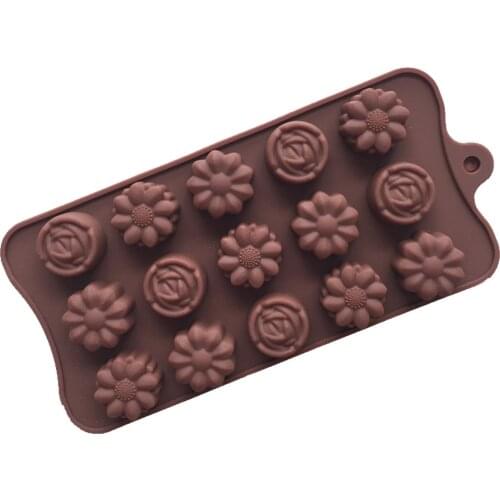 Cavity Silicone Flower Rose Chocolate Cake Soap Mold Baking Ice Tray Mould Silicone Molds for 3D Crafts Kitchen Baking
