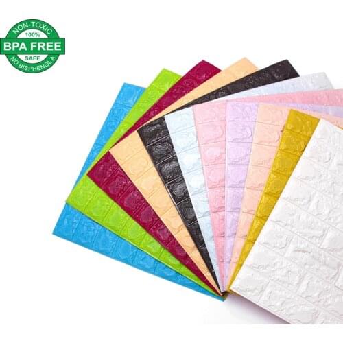 DIY Self-Adhesive 3D Wall Stickers Brick Panels Foam Waterproof Wallpaper Living Room Decor TV Bedroom Home Decoration Kid