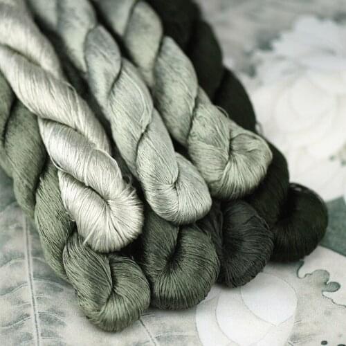 1pcs/400m silk embroidery thread / 100% silk thread /hand embroidery embroider cross stitch/Withered green/7 pure colors