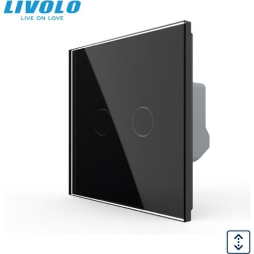 Livolo EU Standard Touch Control Electric Curtain, Controller White Crystal Glass Panel for House Home , VL-C702W-11