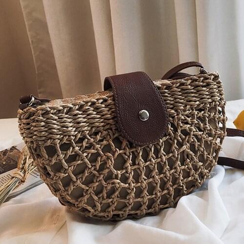 Straw Bags for Women 2021 Summer Hand-Woven Rattan Bag Handmade Woven Bali Handbag