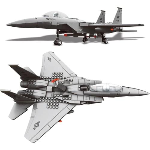 Building Blocks Military Series 270Pcs F-15 Eagle Fighter 593Pcs V-22 Assembly MOC Airplane Model Toys For Children Gifts