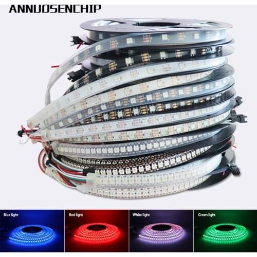 1m 2m 3m 4m 5m WS2812B WS2812 Led Strip,Individually Addressable Smart RGB Led Strip,Black/White PCB Waterproof IP30/65/67 DC5V