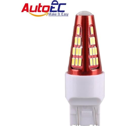 AutoEC 2x T20 7443 7440 w21/5w led bulbs for Car Turn Signals light led DC12V White #LD30