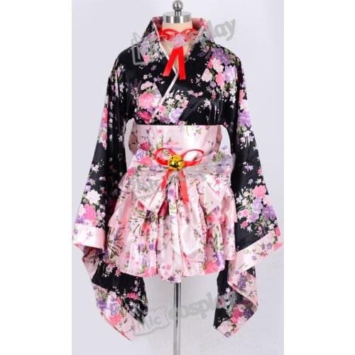 Japanese Kimono Lolita Maid Uniform Outfit Anime Cosplay Costume Dress Women Clothing