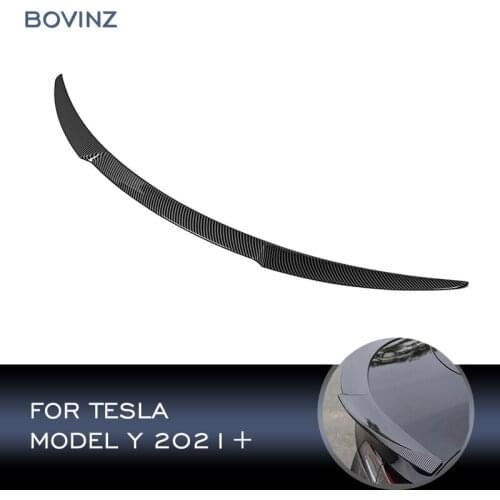 Rear Trunk Spoiler For Tesla Model Y 2020 2021+ Car Rear Trunk Spoiler Tail Wing Lip Carbon Fiber ABS Car Styling Accessories
