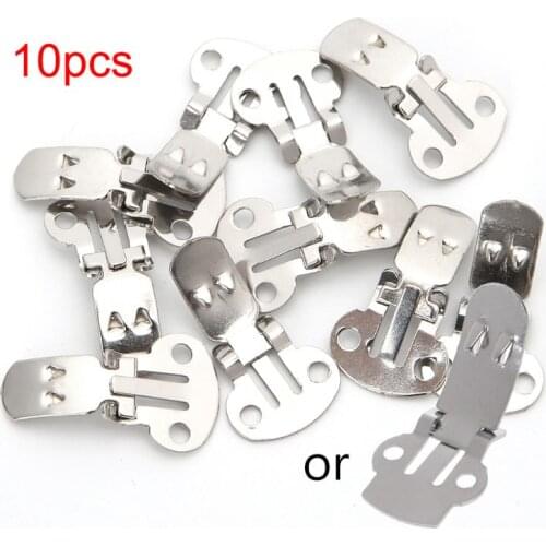 10Pcs Silver Cutout Stainless Steel Shoes Clips Clip On Ornaments Findings DIY