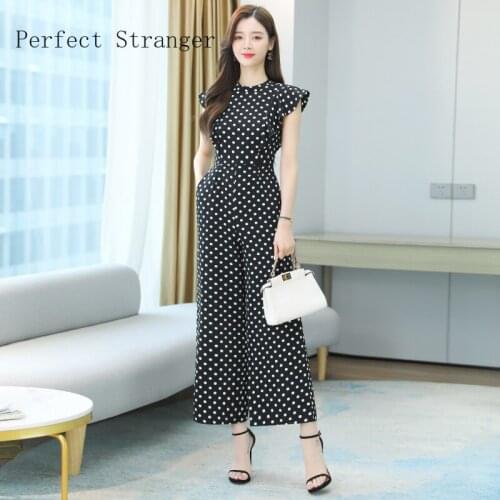 Jumpsuits For Women 2021Summer New Arrival One Piece Outfit Black Dots Jumpsuit Women Dropshipping