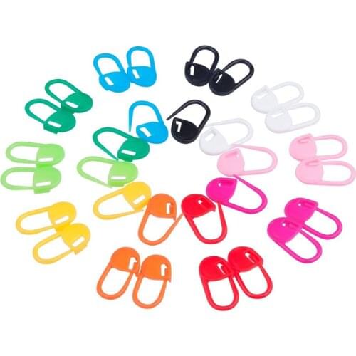 100Pcs Mixed Color Plastic Knitting Needles Crochet Locking Stitch Markers Crochet Hooks Knitting Tools Needle Clips