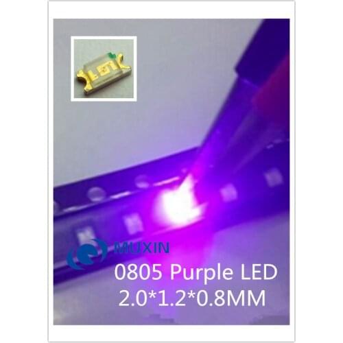 1000pcs/LOT SMD SMT UV/Purple 0805 Super bright LED lamp light 2.0*1.2*0.8mm 390-410nm smd 0805 led 0805 uv 0805 purple