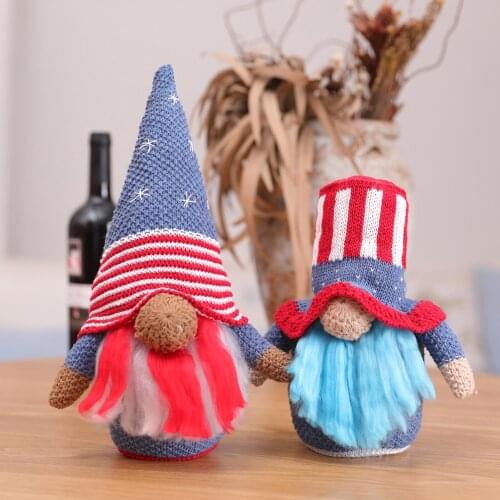 2021 Independence Day Patriotic Gnome Table Decor Handmade Tomte Doll Home Party Decoration Wholesale