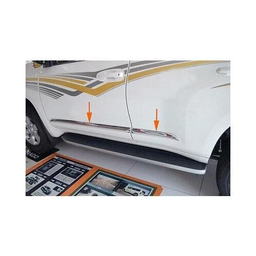 4pc Chrome Door Side Stripe Cover Trim For Toyota Land Cruiser Prado FJ150 14-15