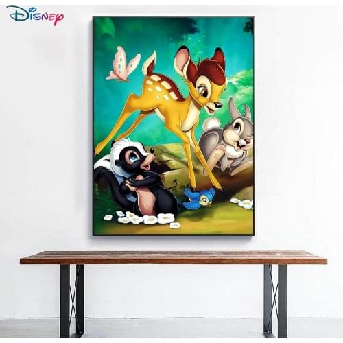 5D Disney Diamond Painting Fawn Bambi Movie Series Full Diamond Embroidery Childrens Handmade Custom Home Decoration Gift DIY