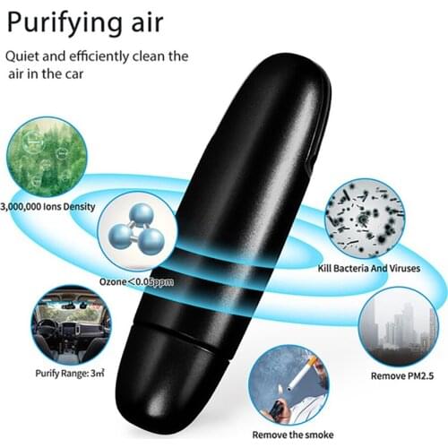 Car Air Purifier Ionizer Auto Air Cleaner Portable Low Noise Odor Eliminator for Cars Room Shoe Cabinet 1PC