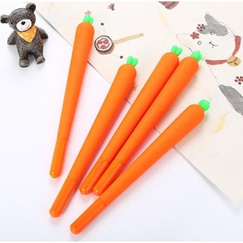 Creaive Carrot Roller Ballpoint Pen 0.5mm Orange Vegetable Shape Stationery Christmas Gift LX1151