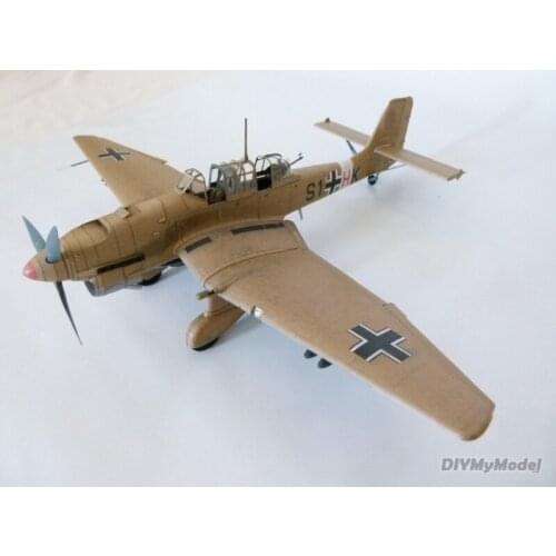 DIYMyModeI German ju-87b-2-r2 Stuka dive bomber DIY Handcraft Paper Model KIT Handmade Toy Puzzles Gift Movie props