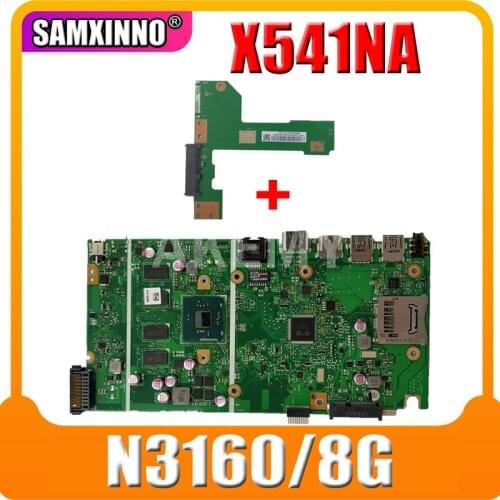 JIANSU For ASUS VivoBook Max X541NA-PD1003Y laptop motherboard X541NA mainboard X541N motherboard test 100% OK N3160U 8GB RAM
