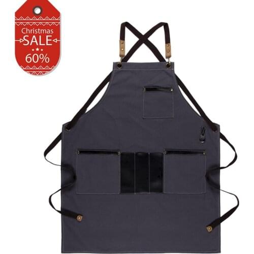 Sturdy Canvas Apron Full Body Adjustable Water&Oil Proof Fashion Household Unisex Chef Gardener Waiter Barista
