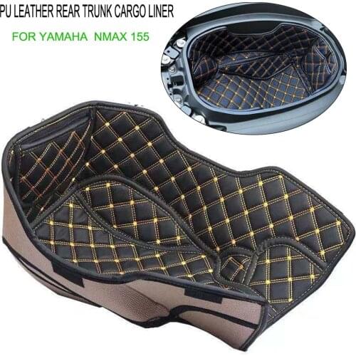 PU Leather Rear Trunk Cargo Liner Protector Motorcycle Seat Bucket Pad For NMAX 155 Nmax155
