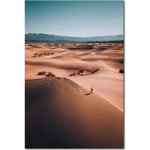 Desert Hiker Hanging Wall Art Print Picture Natural Landscape Canvas Painting Home Decor Poster for Living Room Bedroom