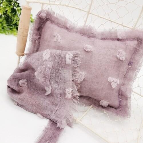 Newborn Photo Shoot Sets Cotton And Linen Posing Pillow + Wraps + Hat Bonnet Newborn Photography Props Accessories