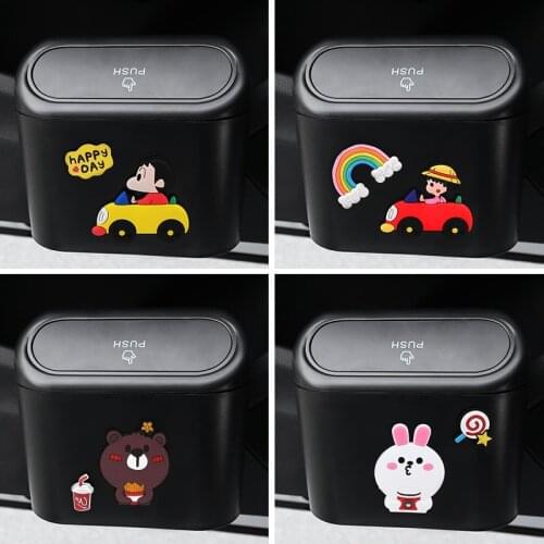 Creative Car Trash Can Multifunctional Cute Cartoon Car Hanging Storage Bucket Car Debris Storage Bucket Car Storage Decoration