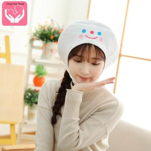 Hot Sale Short Smile Face Expression Caps Hat Plush Toy Doll Surprises Children PP Cotton