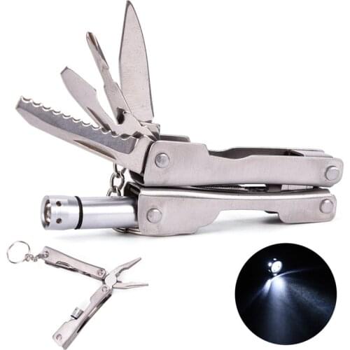 Multitool Keychain Plier Portable Multi-function Plier Tool with LED Light